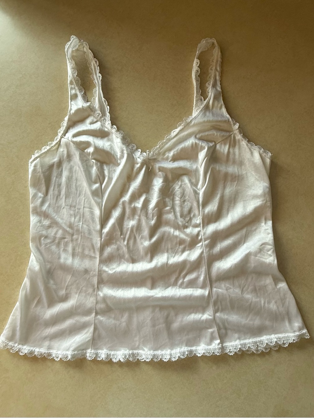 Vintage Warner's White Lace-Trim Camisole Tank